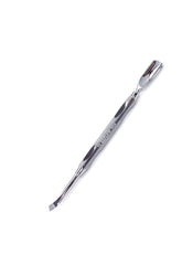 A hand-crafted 2-in-1 tool, EzFlow Pro Pusher with dual end point in a 60-degree agle position lay in white color background